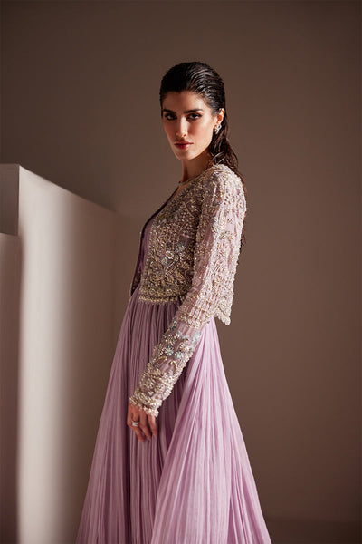 Soraya Charisma orchid lilac crushed gown and bolero, photo 4