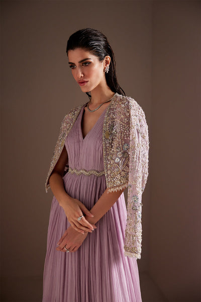 Soraya Charisma orchid lilac crushed gown and bolero, photo 3