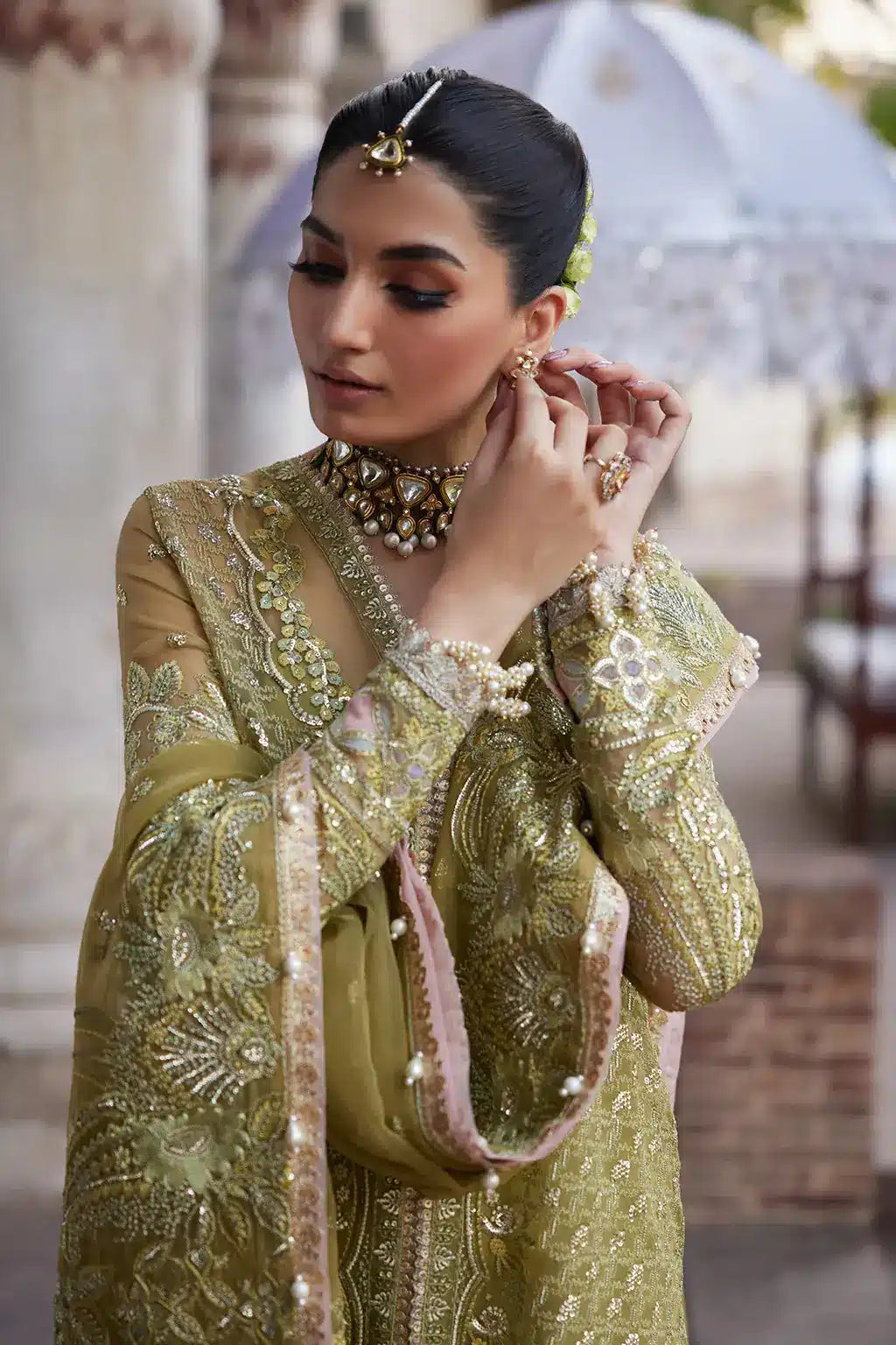 Afrozeh | Dastangoi Wedding Formals | Shehnaz by Designer Afrozeh - House of Maryam - Pakistani Designer Ethnic Wear in {{ shop.shopifyCountryName }}