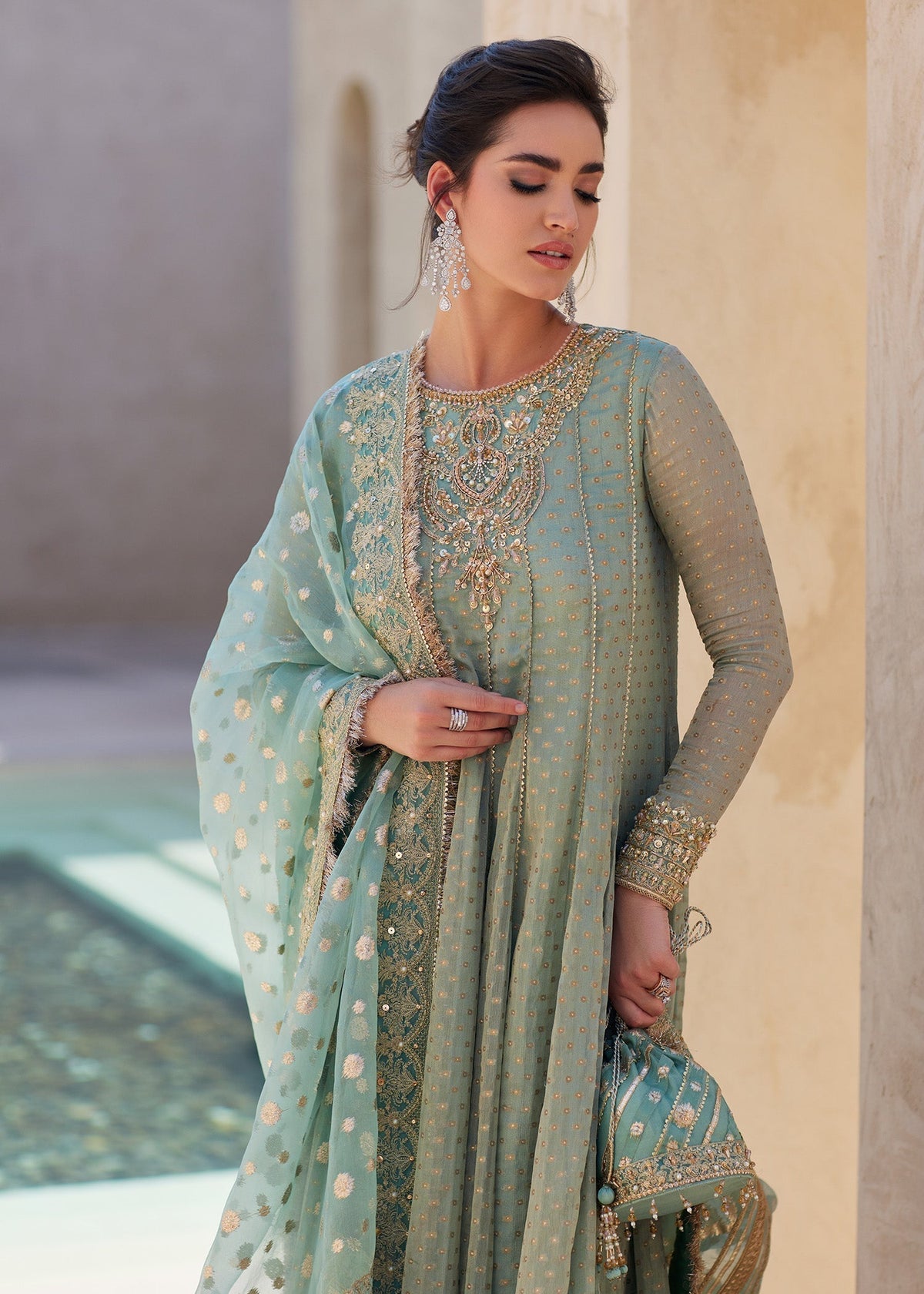 Kanwal Malik | Laira Formals | Mist -  Kanwal Malik Ladies Clothes - Original Designer Dress - House of Maryam