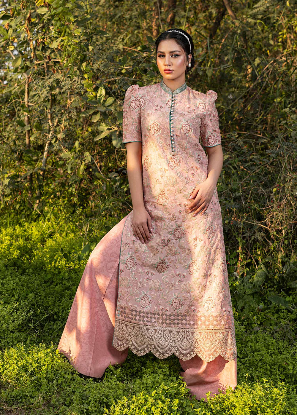 HSY | Summer Edit | Salmon Pink -  HSY Ladies Clothes - Original Designer Dress - House of Maryam