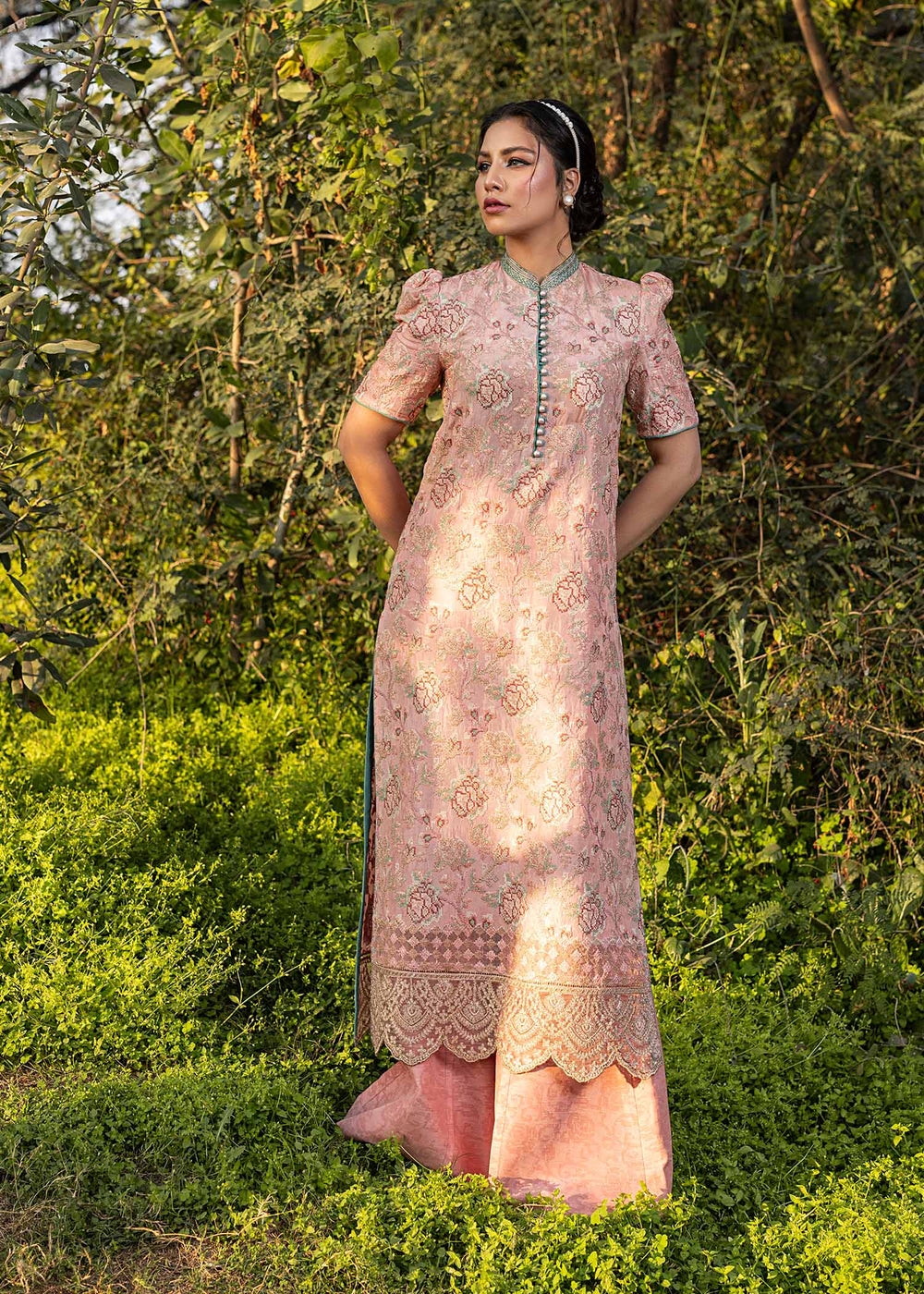 HSY | Summer Edit | Salmon Pink -  HSY Ladies Clothes - Original Designer Dress - House of Maryam