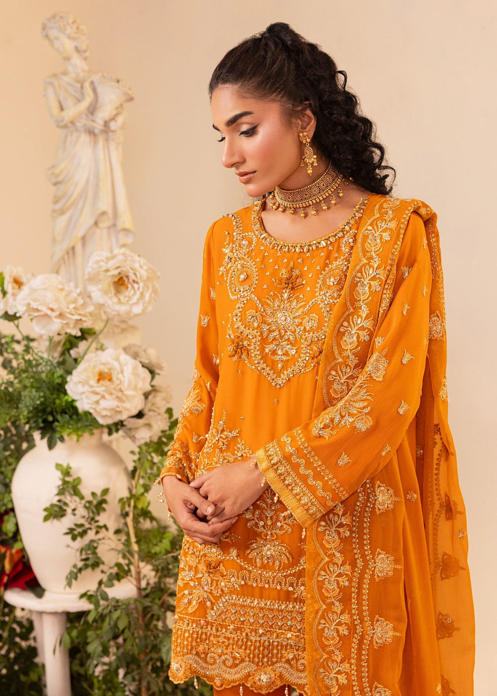 Diara Couture | Tabeer Formals | SF-05 - ORANGE, image 5