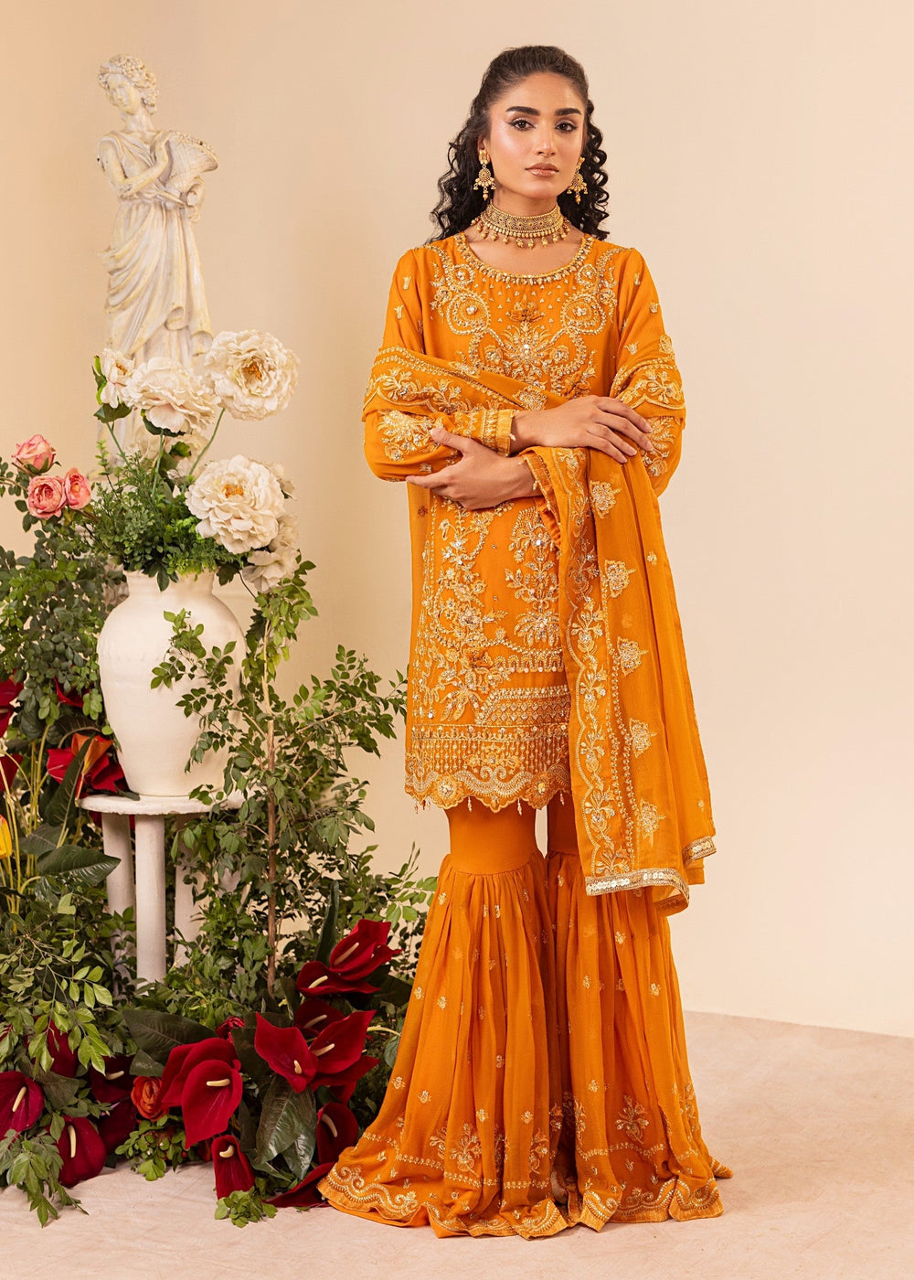 Diara Couture | Tabeer Formals | SF-05 - ORANGE, image 7