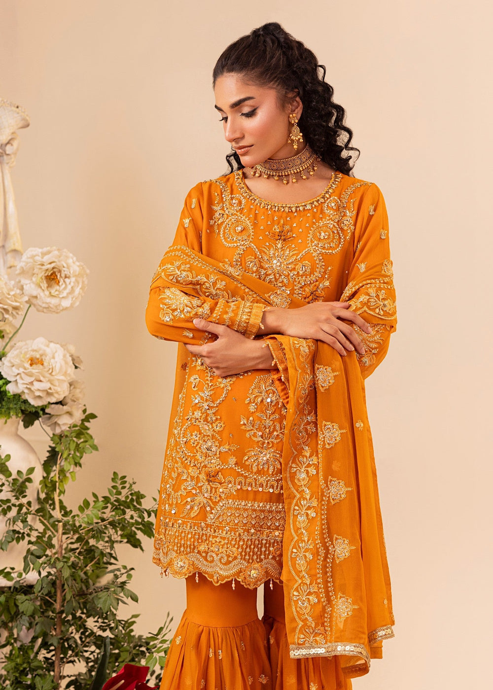 Diara Couture | Tabeer Formals | SF-05 - ORANGE, image 4