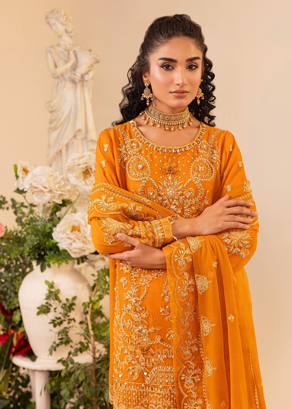 Diara Couture | Tabeer Formals | SF-05 - ORANGE, image 3