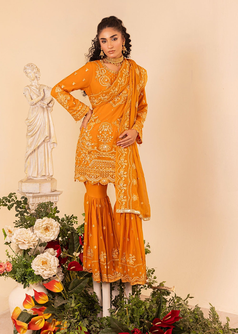 Diara Couture | Tabeer Formals | SF-05 - ORANGE, image 6