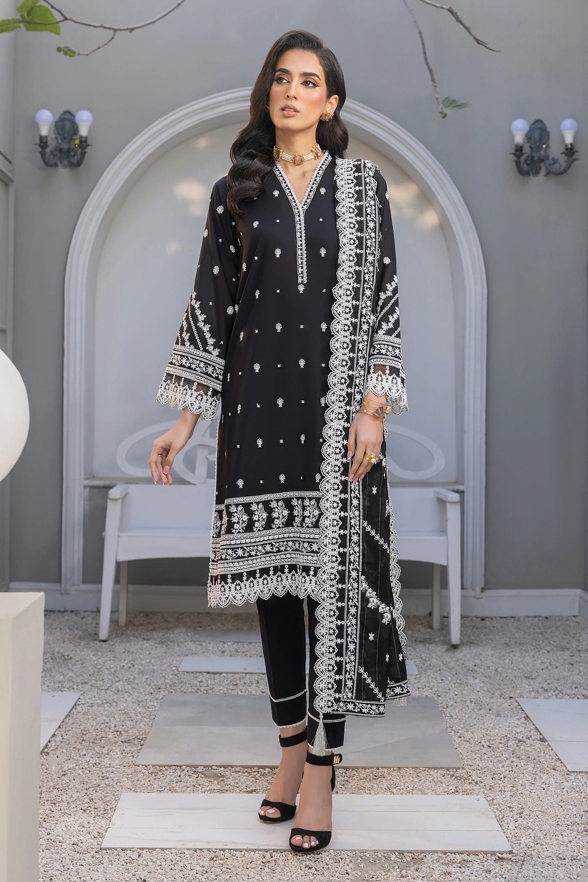 LSM | Embroidered Collection | 01 -  LSM Luxury - Original Designer Dress - House of Maryam
