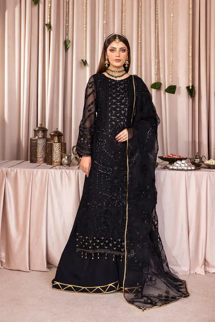 Emaan Adeel | Romansiyyah Luxury Formals 23 | RM-07 BLACK SWAN by Designer Emaan Adeel - House of Maryam - Pakistani Designer Ethnic Wear in {{ shop.shopifyCountryName }}