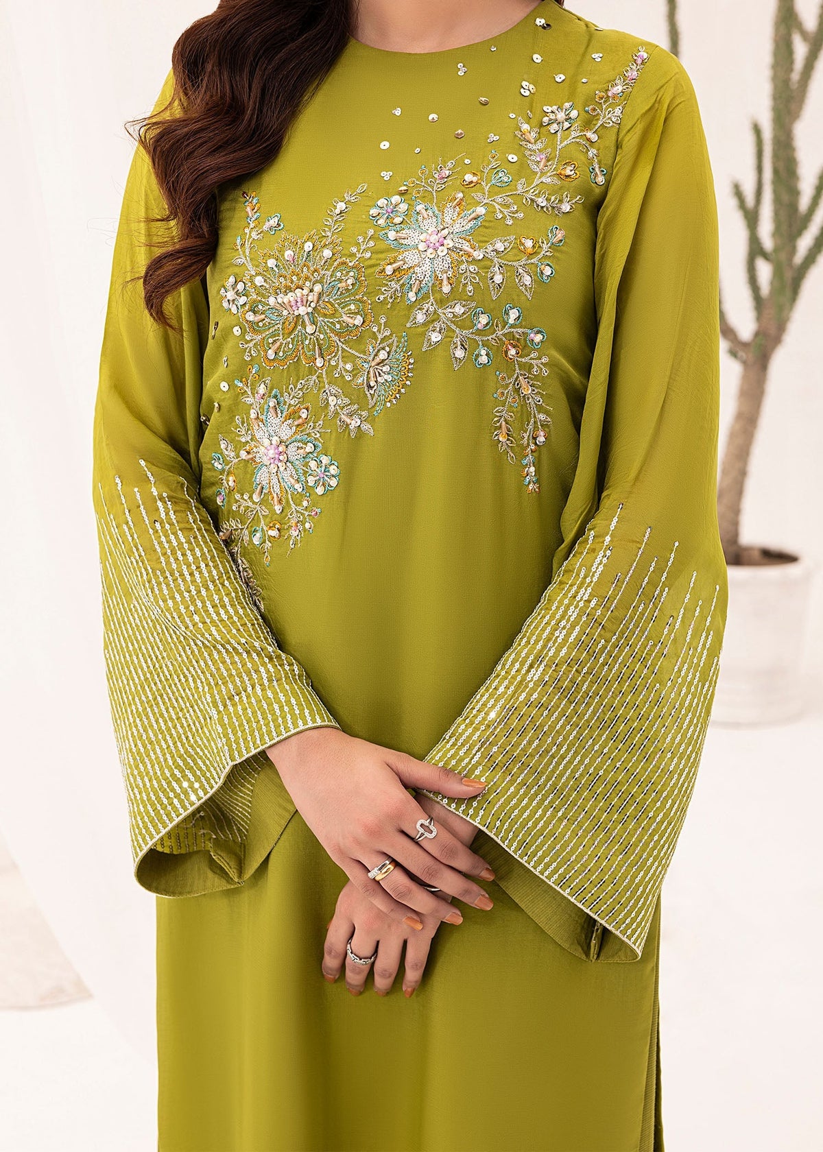 Jamnii | Silk Ivy | Lime Forest -  Jamnii Ladies Clothes - Original Designer Dress - House of Maryam
