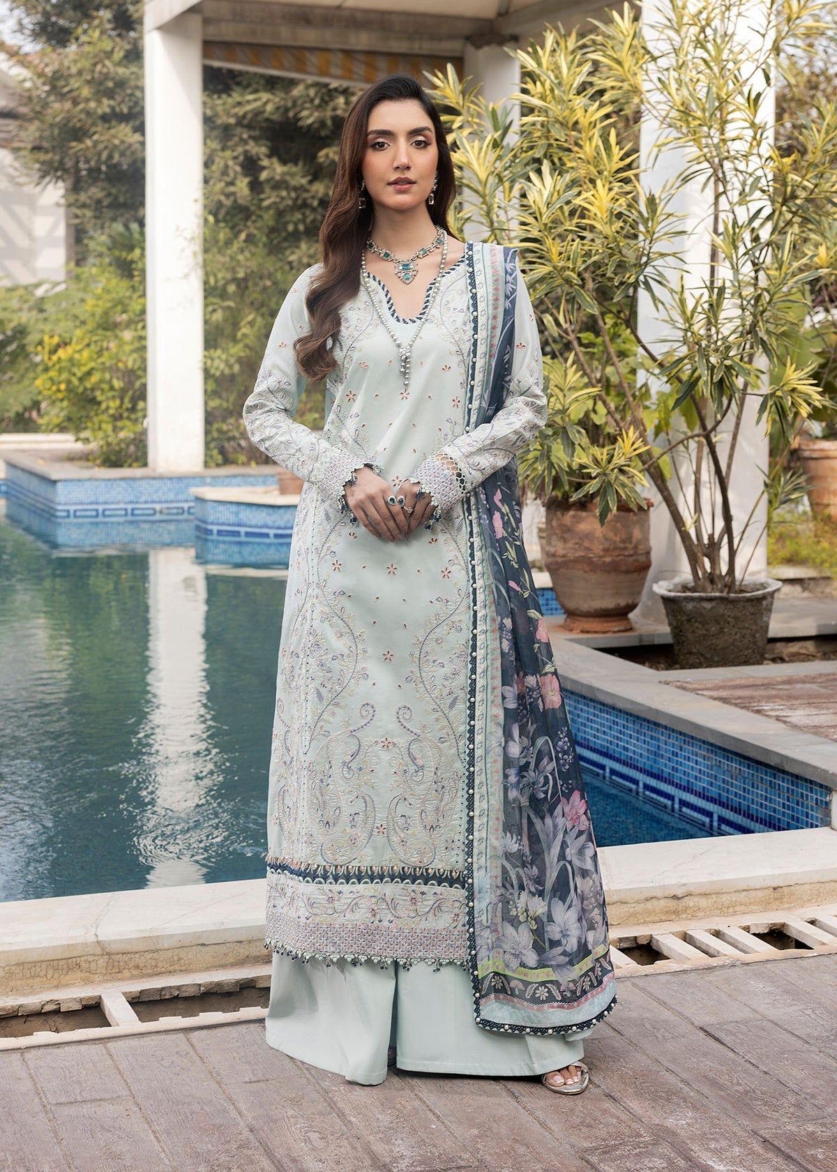Shurooq | Luxury Lawn 25 | Evie -  Shurooq Ladies Clothes - Original Designer Dress - House of Maryam