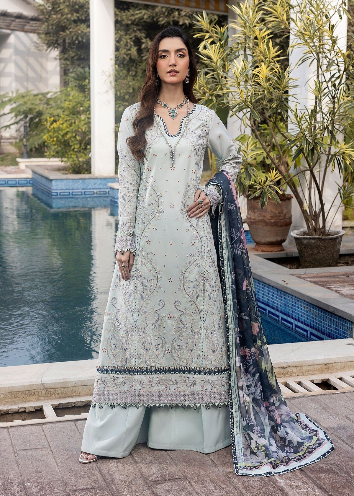 Shurooq | Luxury Lawn 25 | Evie -  Shurooq Ladies Clothes - Original Designer Dress - House of Maryam