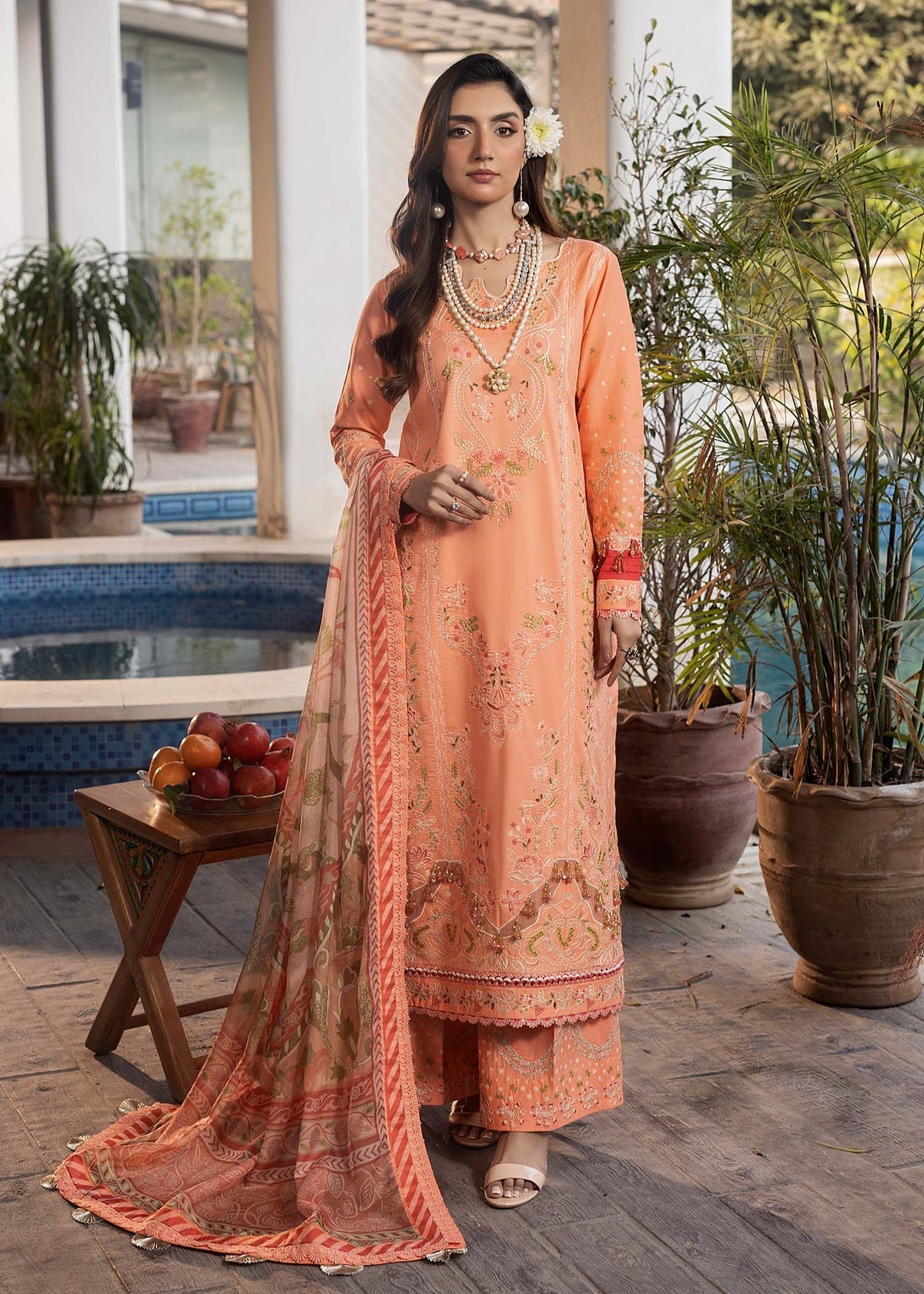 Shurooq | Luxury Lawn 25 | Zyra -  Shurooq Ladies Clothes - Original Designer Dress - House of Maryam