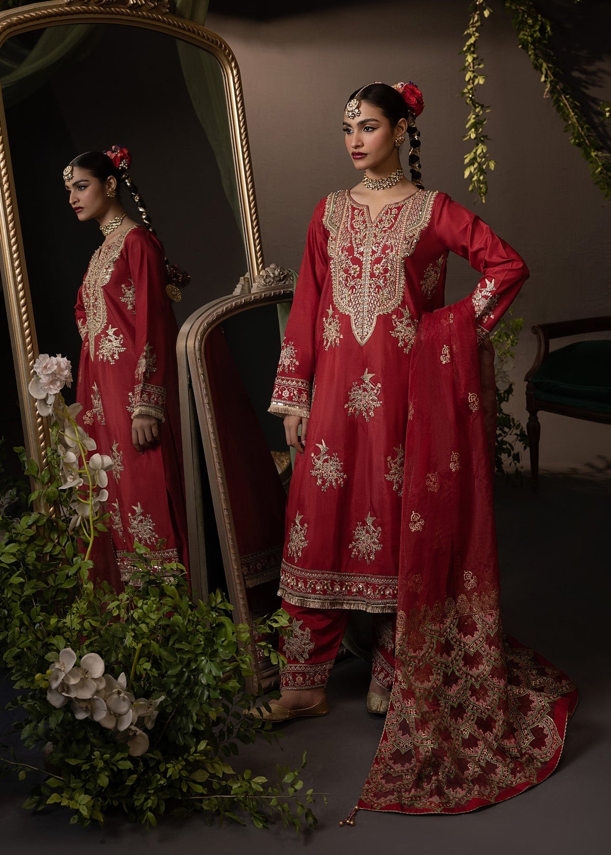 Shurooq | Garden of Dream | Crimson -  Shurooq Ladies Clothes - Original Designer Dress - House of Maryam