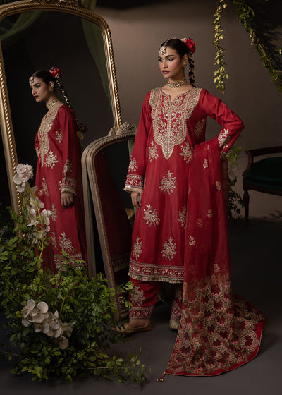 Shurooq | Garden of Dream | Crimson -  Shurooq Ladies Clothes - Original Designer Dress - House of Maryam
