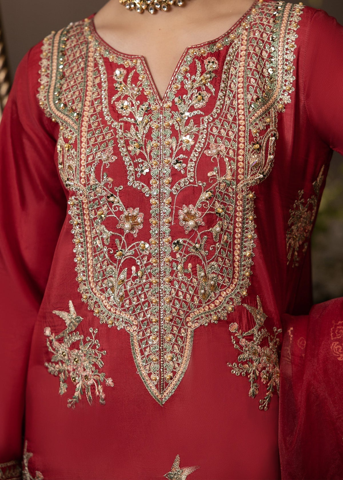 Shurooq | Garden of Dream | Crimson -  Shurooq Ladies Clothes - Original Designer Dress - House of Maryam