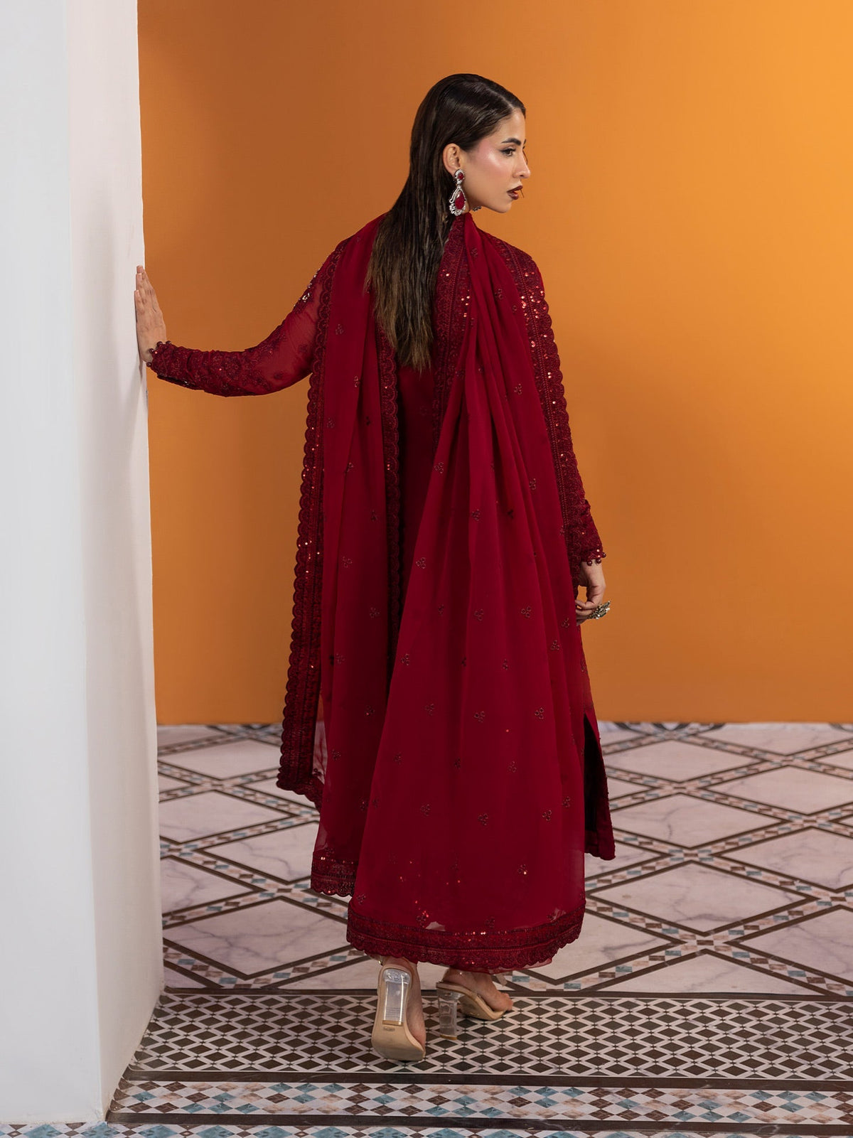 Gulaal | Maeri Luxury Chiffon 26 | Crimson, image 2