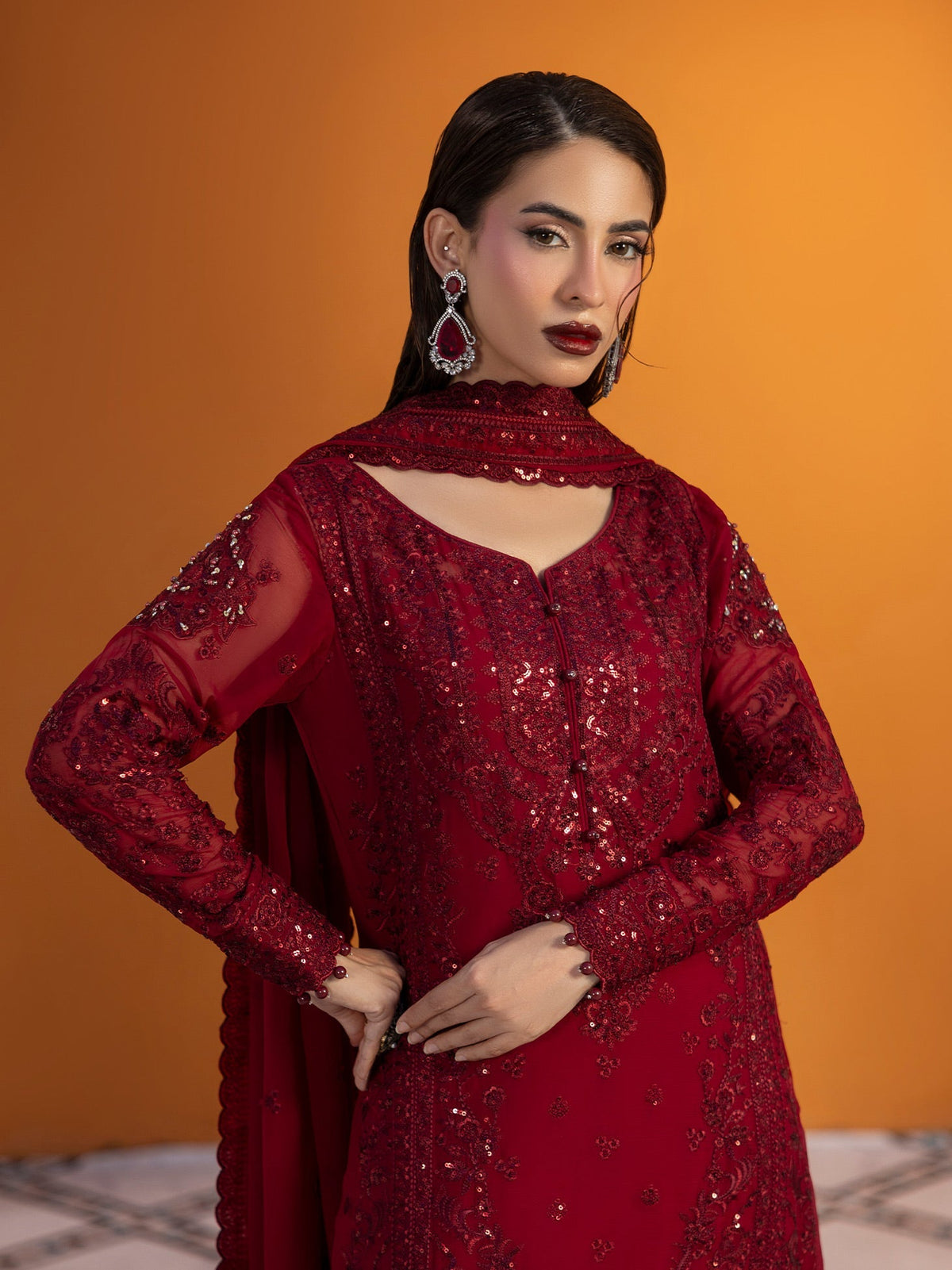 Gulaal | Maeri Luxury Chiffon 26 | Crimson, image 3