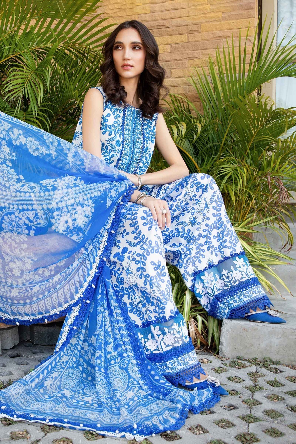 Maria B | M Prints 25 | MPT-2504-B -  Maria B Ladies Clothes - Original Designer Dress - House of Maryam