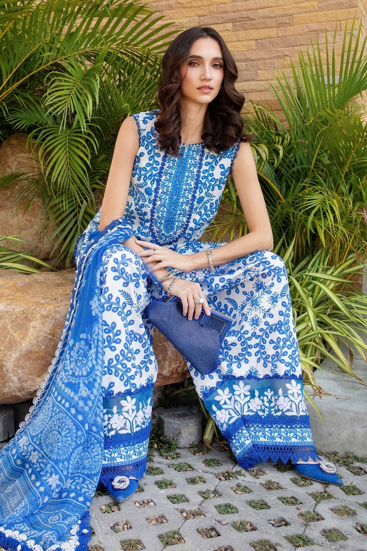 Maria B | M Prints 25 | MPT-2504-B -  Maria B Ladies Clothes - Original Designer Dress - House of Maryam
