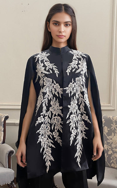 Threads and Motifs | Formal Dresses 25 | Embroidered Cape With Trouser -  Threads and Motifs Ladies Clothes - Original Designer Dress - House of Maryam