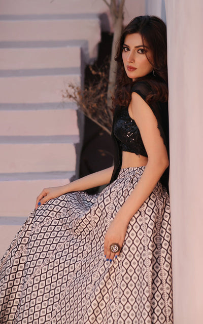 Threads and Motifs | Formal Dresses 25 | Sequins Blouse With Printed Lehenga And Dupatta -  Threads and Motifs Ladies Clothes - Original Designer Dress - House of Maryam