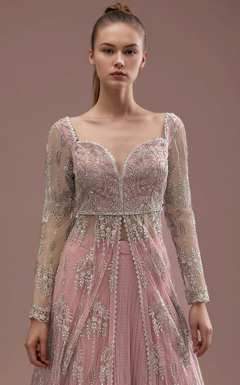 Threads and Motifs | Formal Dresses 25 | Net Embroidered Dress With Skirt And Embroidered Dupatta -  Threads and Motifs Ladies Clothes - Original Designer Dress - House of Maryam