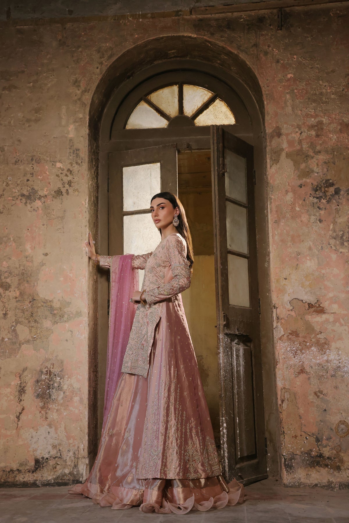Wahaj M Khan | Banno Wedding Formals | Pale Pink Lama Tissue Bano, image 5