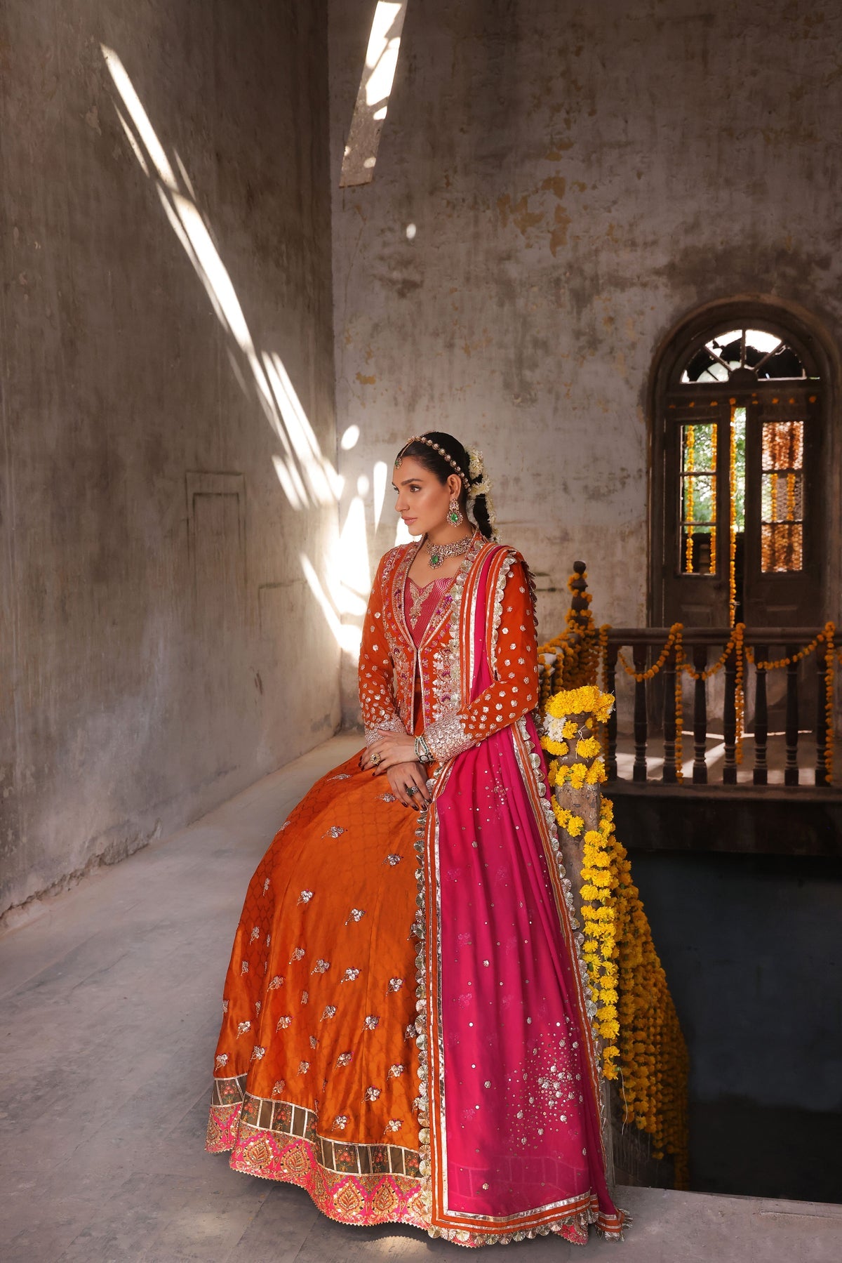 Wahaj M Khan | Banno Wedding Formals | Bano Rust Choli Set, image 4