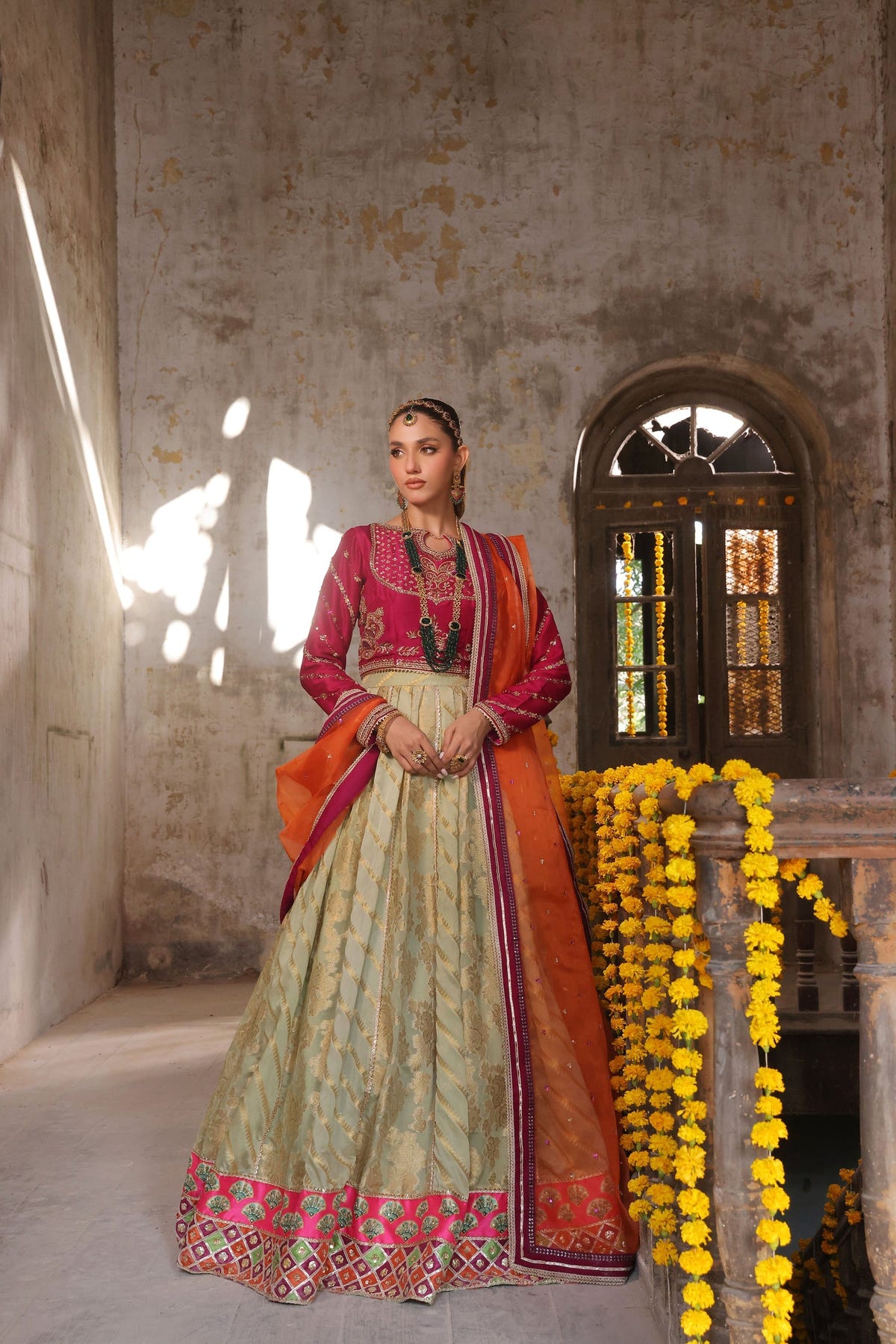 Wahaj M Khan | Banno Wedding Formals | Mahnoor Bano Magenta Tri- Set