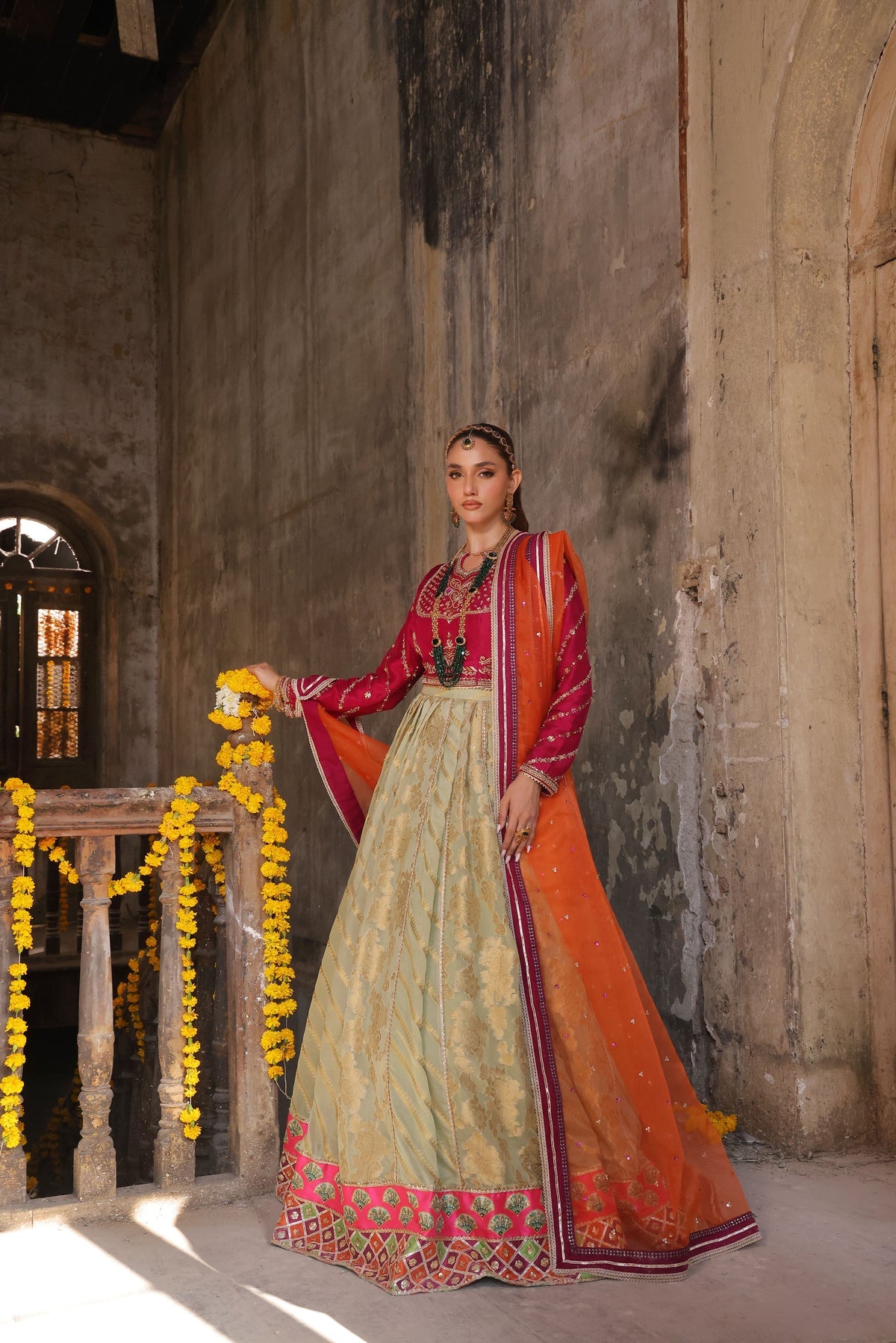 Wahaj M Khan | Banno Wedding Formals | Mahnoor Bano Magenta Tri- Set, image 2
