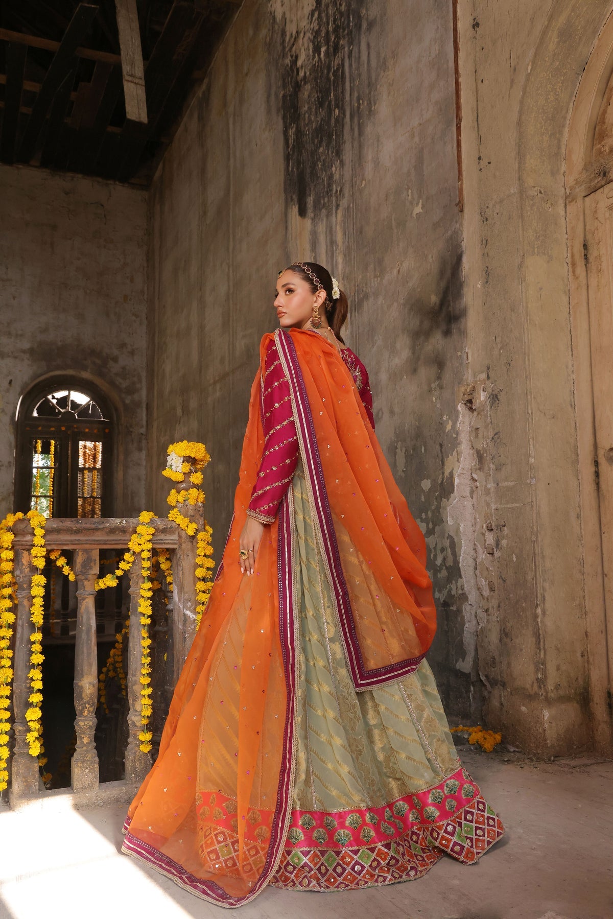 Wahaj M Khan | Banno Wedding Formals | Mahnoor Bano Magenta Tri- Set, image 3