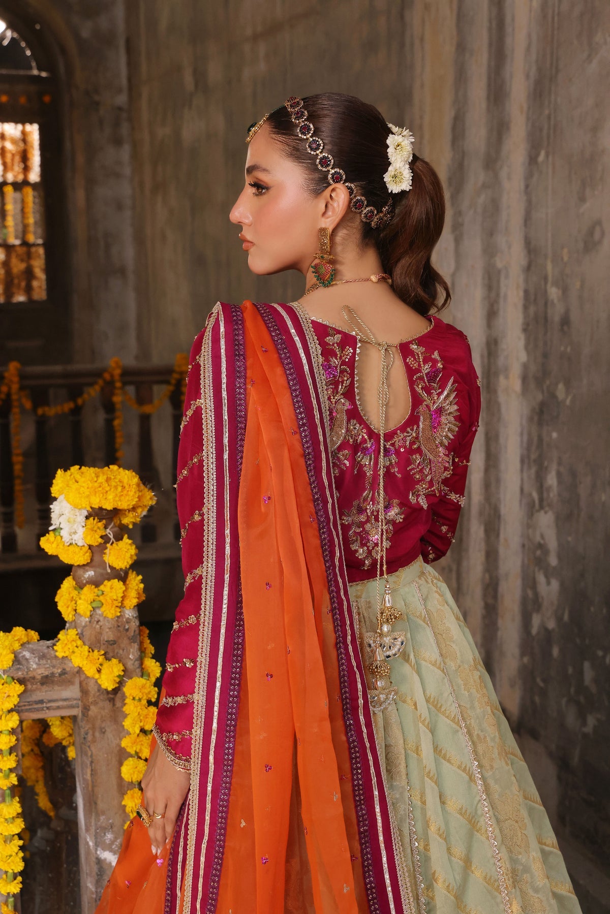 Wahaj M Khan | Banno Wedding Formals | Mahnoor Bano Magenta Tri- Set, image 5