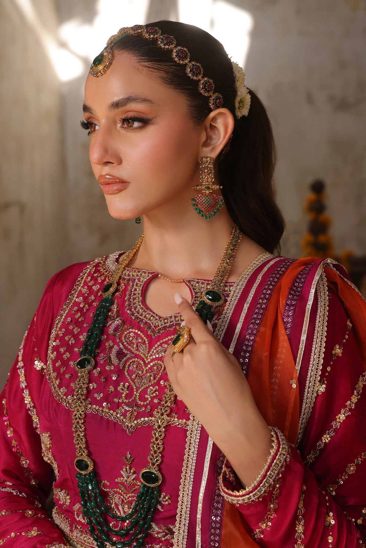 Wahaj M Khan | Banno Wedding Formals | Mahnoor Bano Magenta Tri- Set, image 7