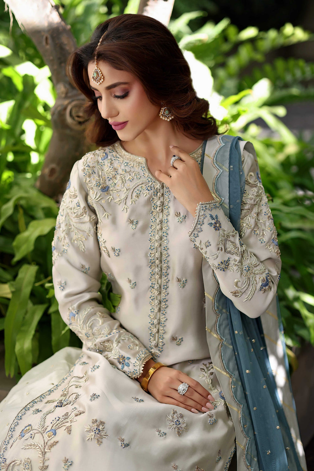 Wahaj M Khan | Nur Festive | Ash Grey Sheesha Nur outfit, image 3