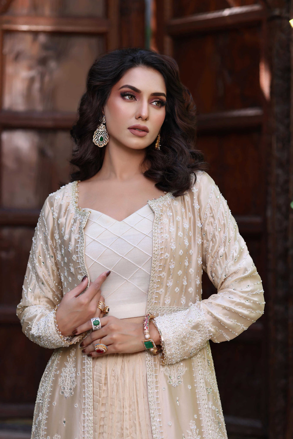 Wahaj M Khan | Nur Festive | Gold White Resham Nur Jacket, image 3