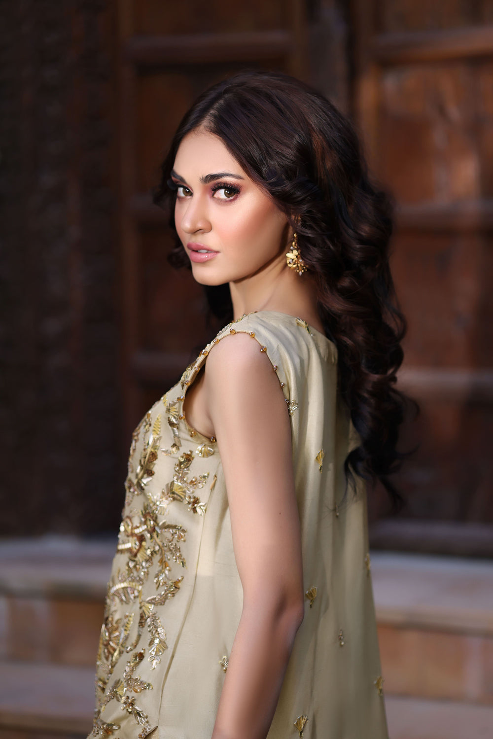 Wahaj M Khan | Nur Festive | Gold Mermaid Nur Lehnga, image 4