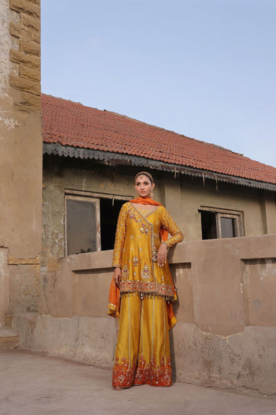 Wahaj M Khan | Banno Wedding Formals |Mayun jora - Sheesha Peplum set