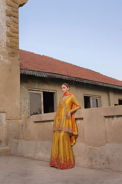 Wahaj M Khan | Banno Wedding Formals |Mayun jora - Sheesha Peplum set