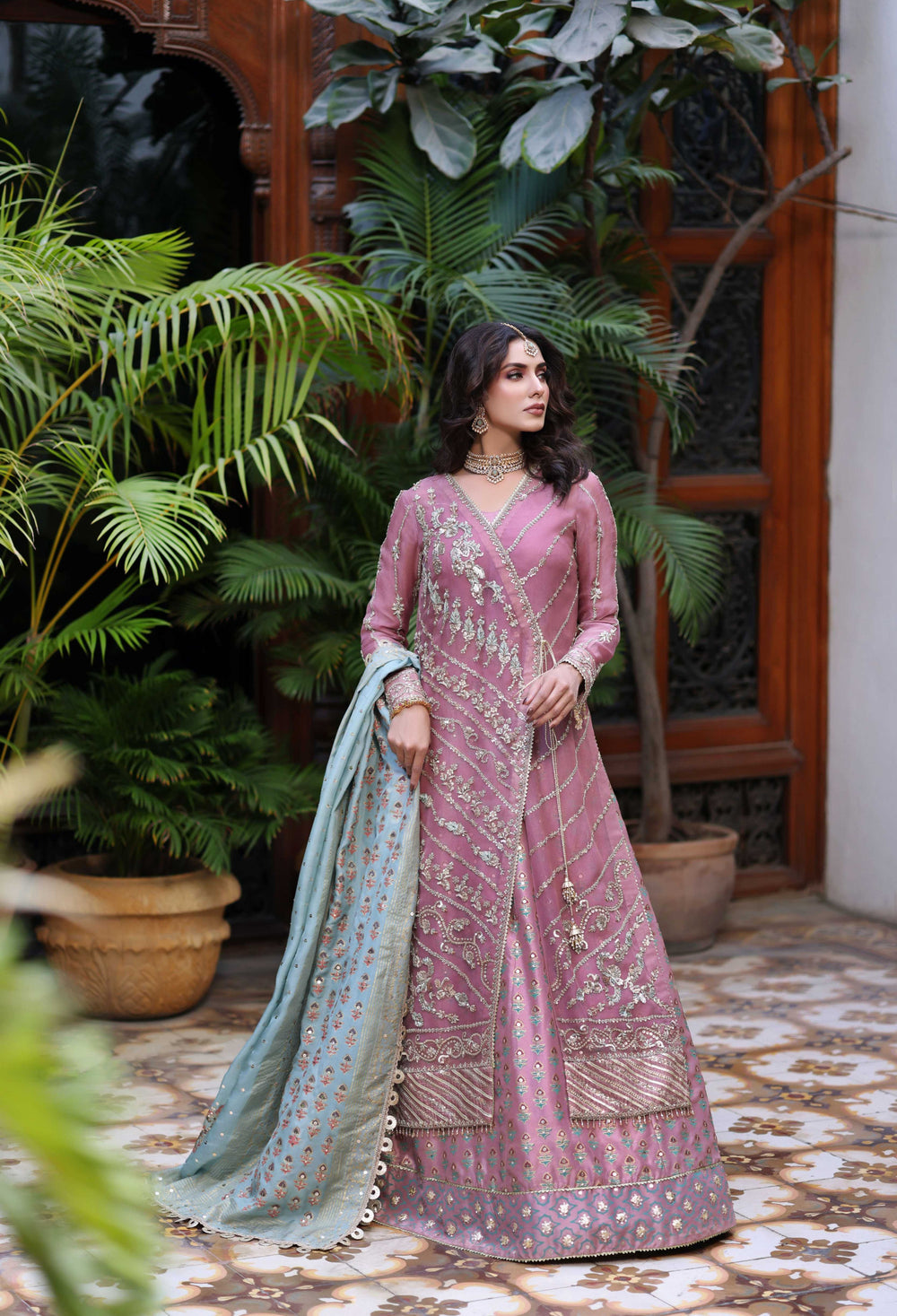 Wahaj M Khan | Nur Festive | Pale Pink Angarkha Nur Jacket, image 5