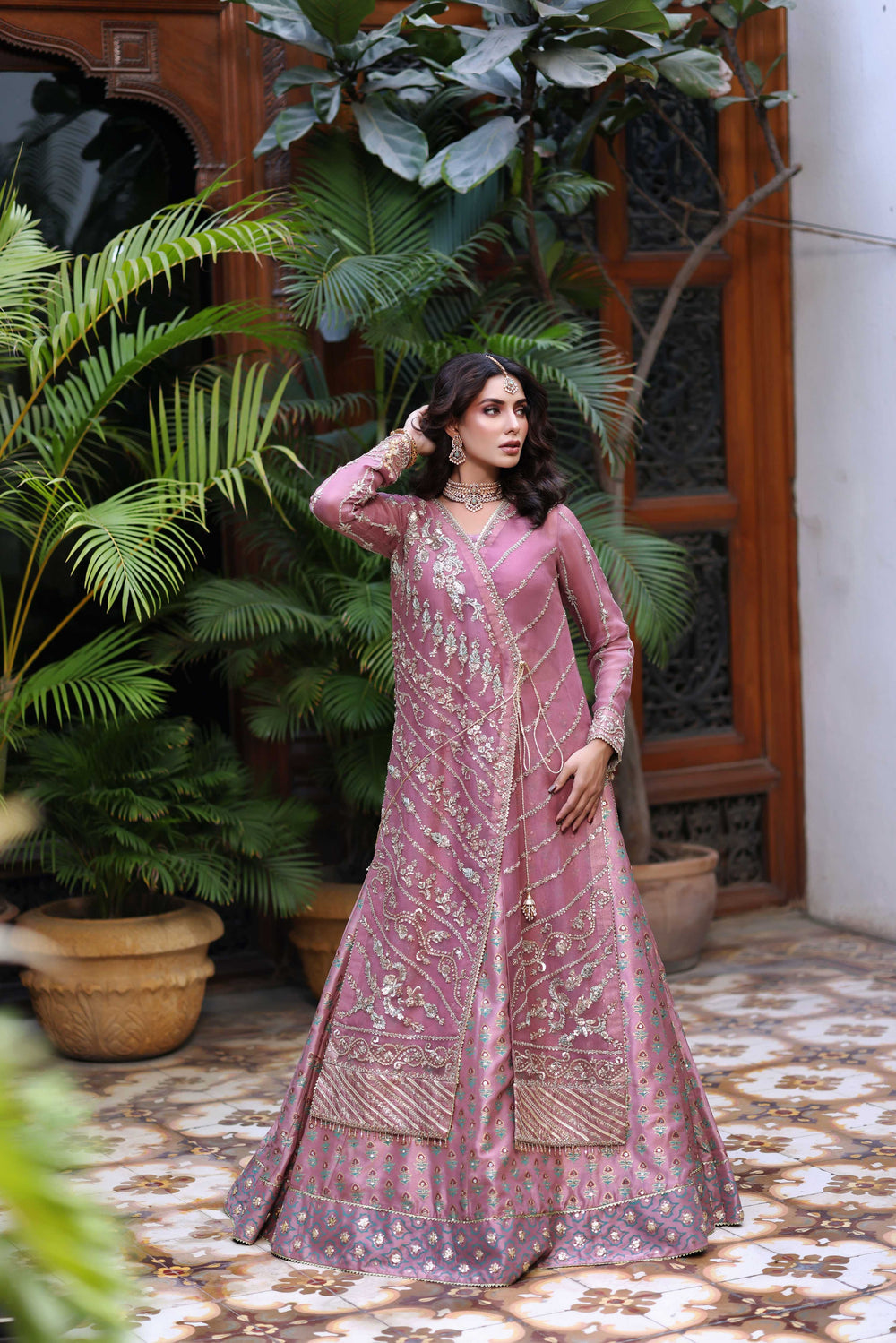 Wahaj M Khan | Nur Festive | Pale Pink Angarkha Nur Jacket, image 4