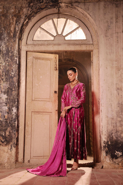 Wahaj M Khan | Banno Wedding Formals | Magenta Ombre Bano
