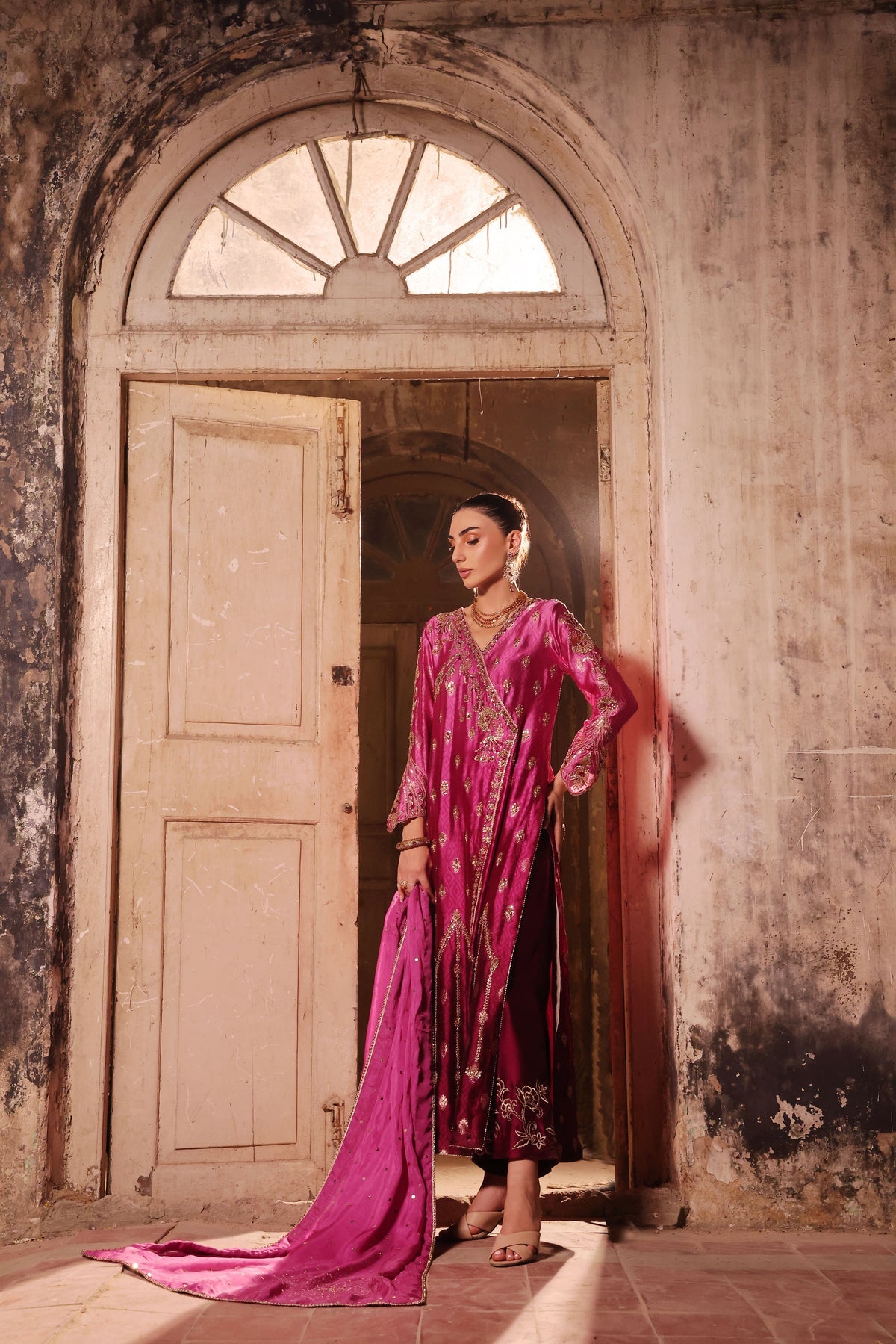Wahaj M Khan | Banno Wedding Formals | Magenta Ombre Bano, image 9