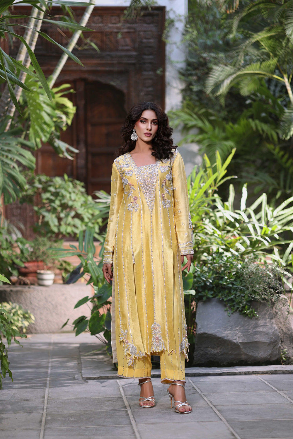 Wahaj M Khan | Nur Festive | Luminous Yellow with Blush Pink Ensemble, image 4