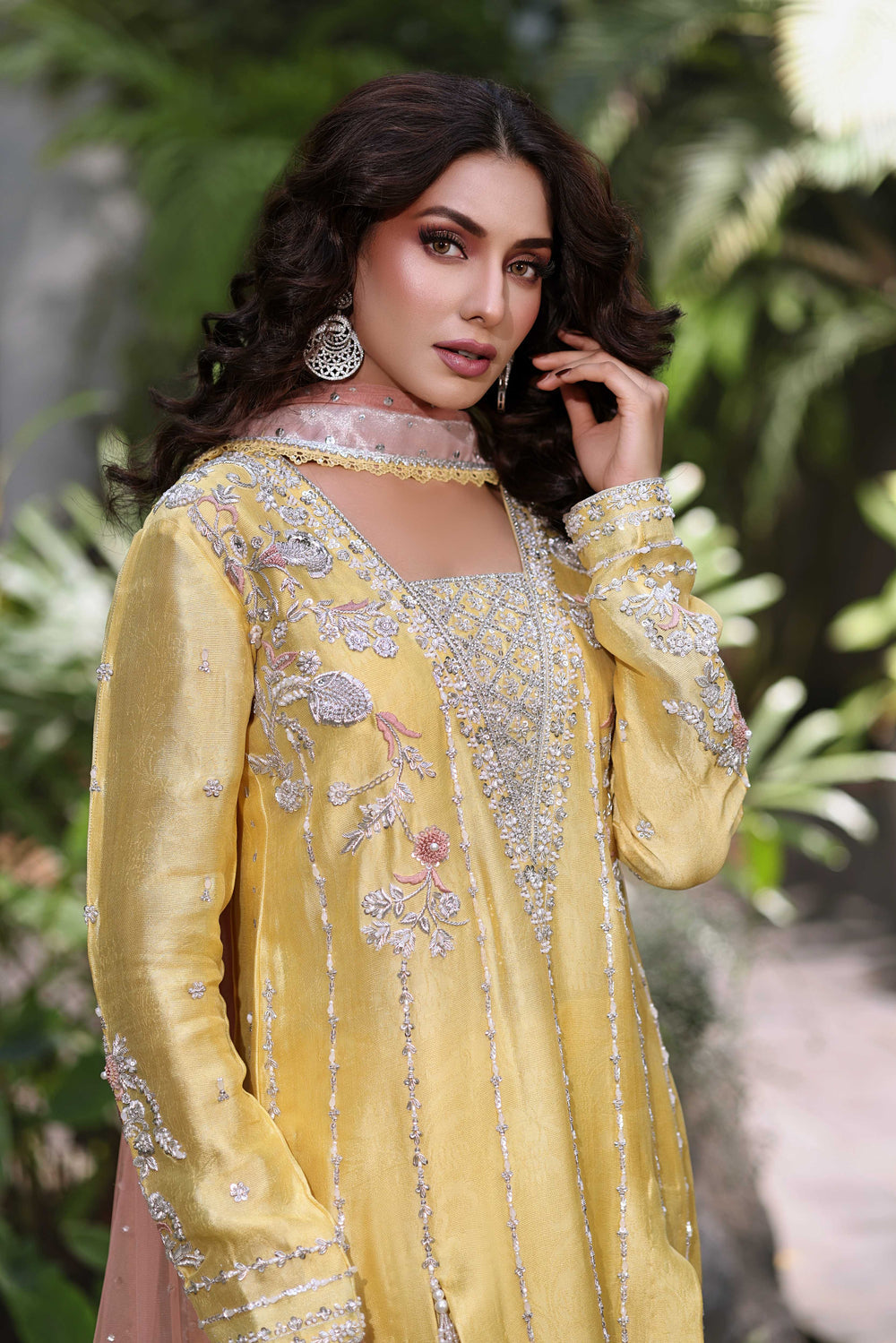 Wahaj M Khan | Nur Festive | Luminous Yellow with Blush Pink Ensemble, image 3