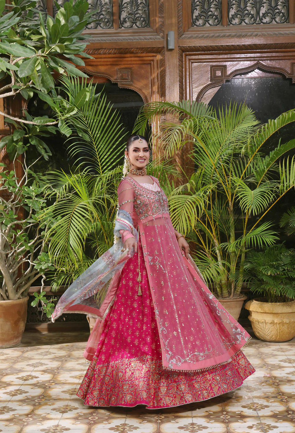 Wahaj M Khan | Nur Festive | Bubble Pink Nur Anarkali, image 5