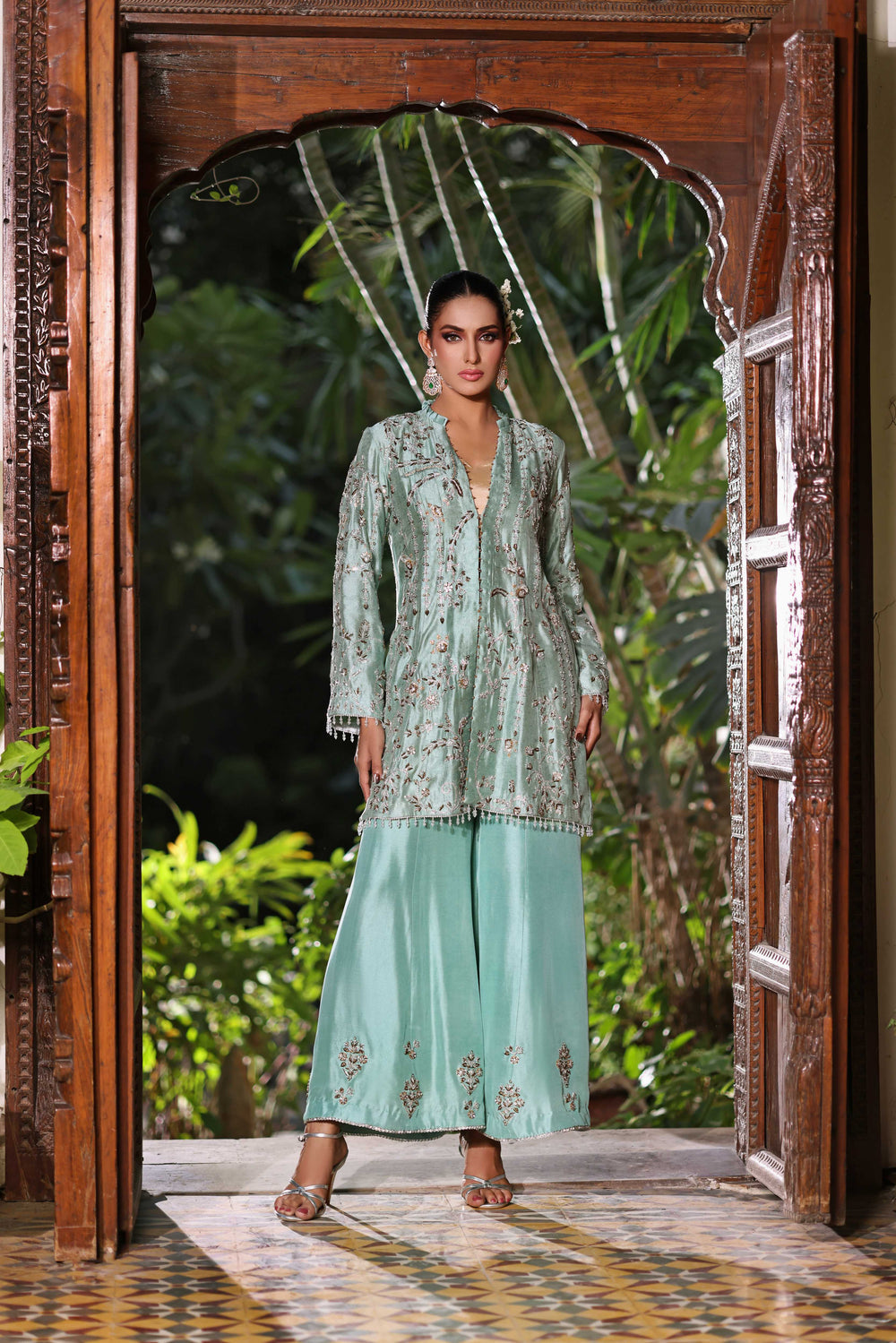 Wahaj M Khan | Nur Festive | Sage Gleam Nur Jacket, image 5
