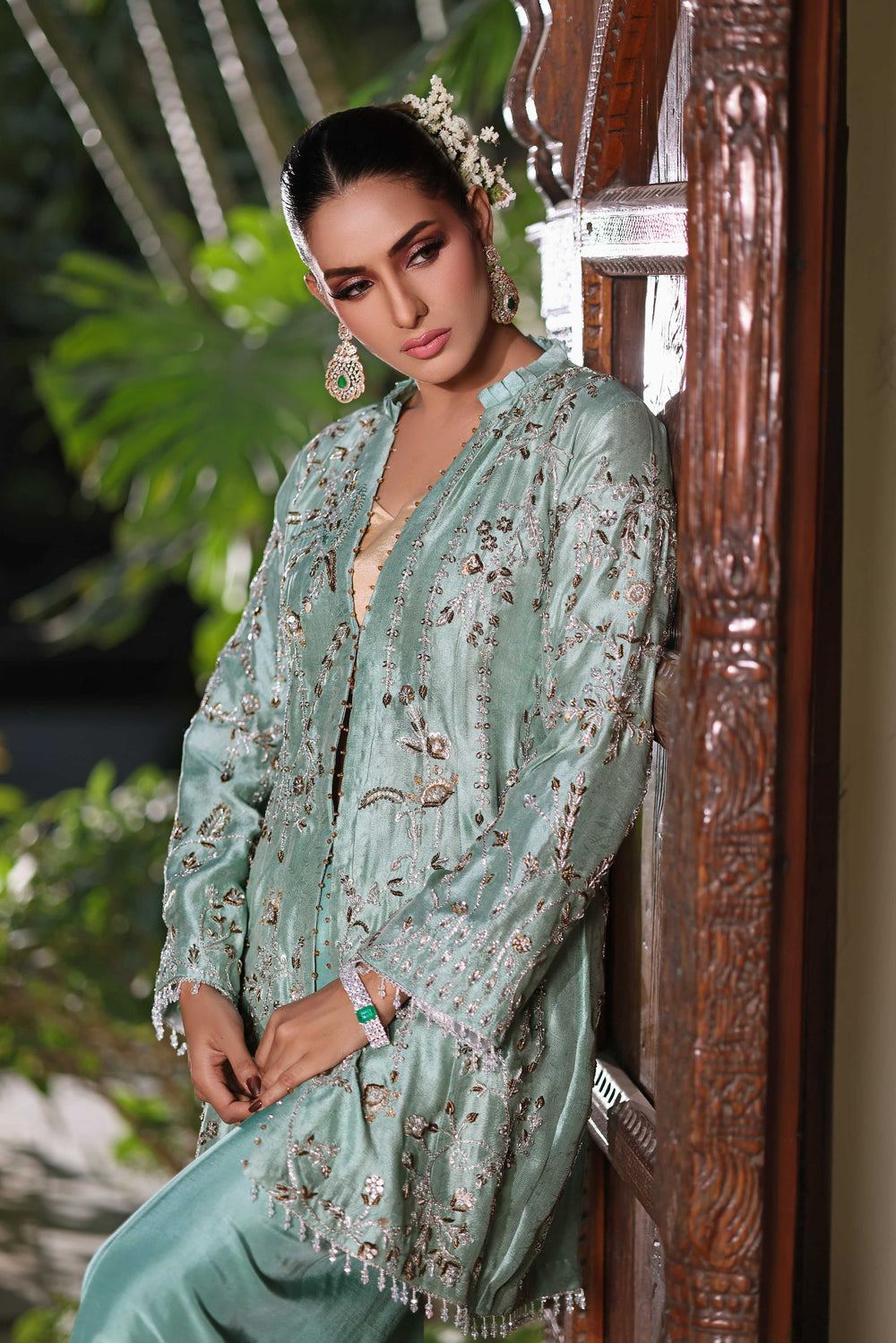 Wahaj M Khan | Nur Festive | Sage Gleam Nur Jacket, image 4