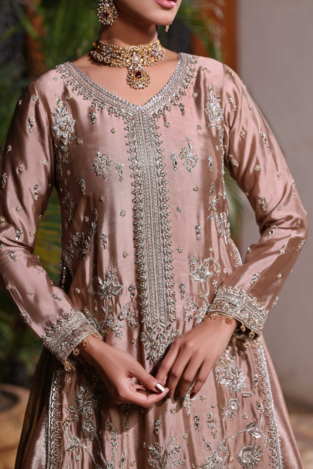 Wahaj M Khan | Nur Festive | Coffee Maroon Gold Luxe Nur LS, image 3