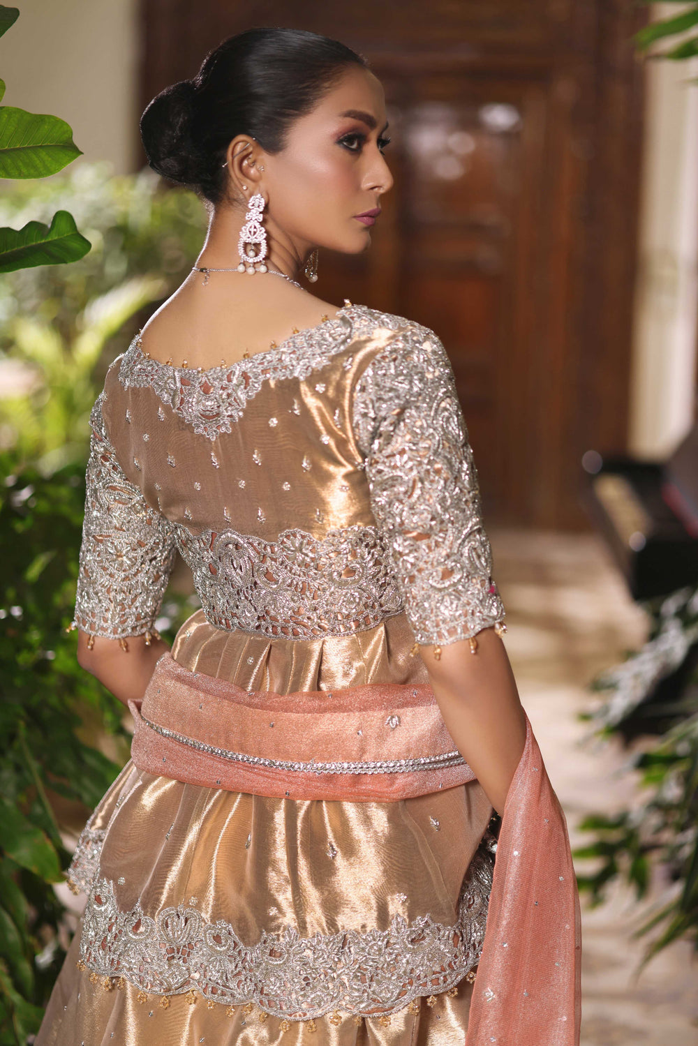 Wahaj M Khan | Nur Festive | Gold Peplum Nur Set, image 6